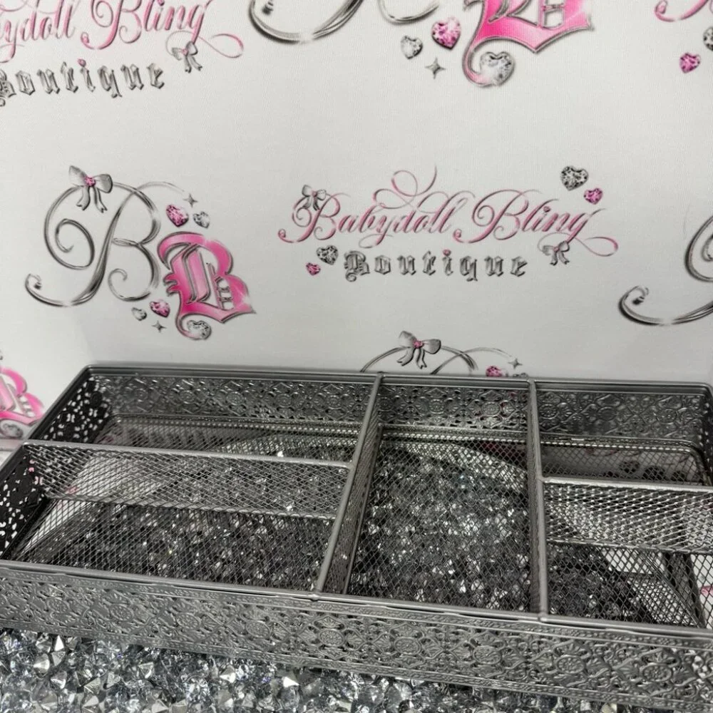 Tray organizer metal silver ornate luxe Elegant Silver Tray stunning home decor